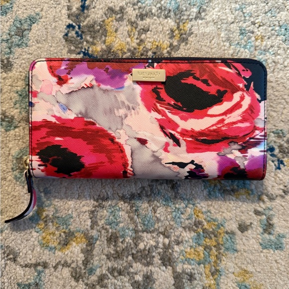 Kate Spade Red and Pink Floral Clutch - Picture 2 of 7